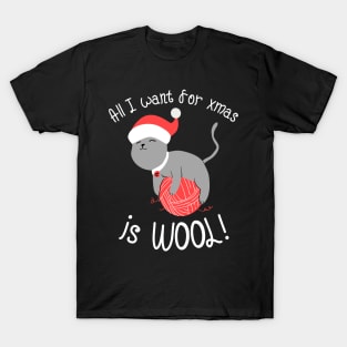 Christmas Cat with Wool T-Shirt